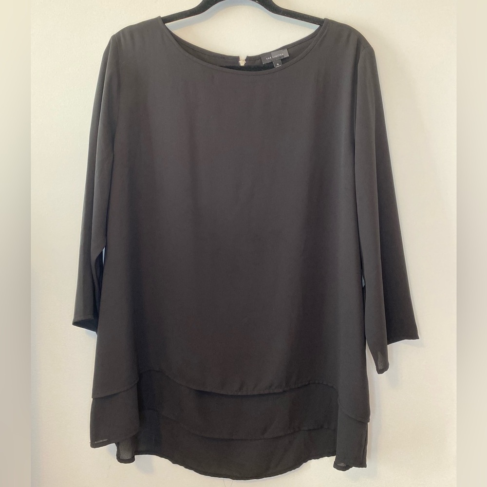 Women's Black Chiffon Tunic Top